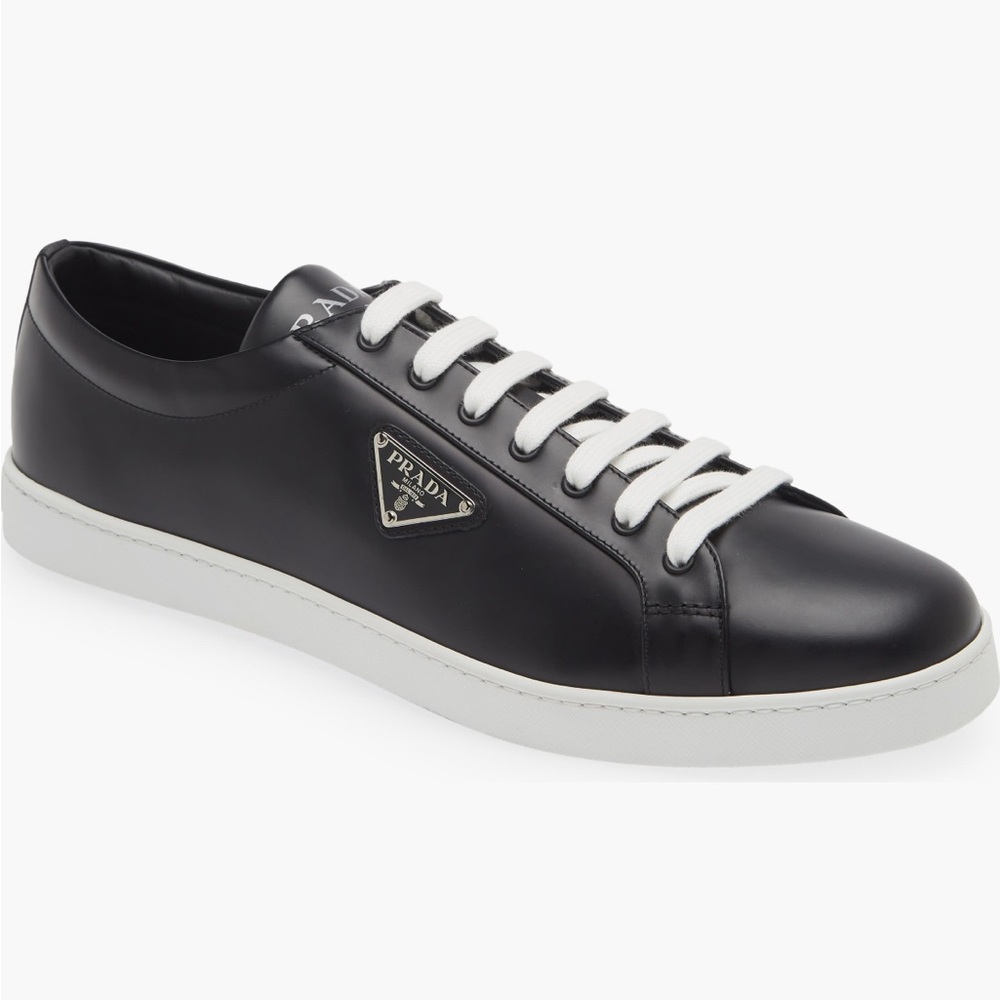 Prada Lane Triangle Logo Low Top Leather Sneaker - Picture 7 of 7